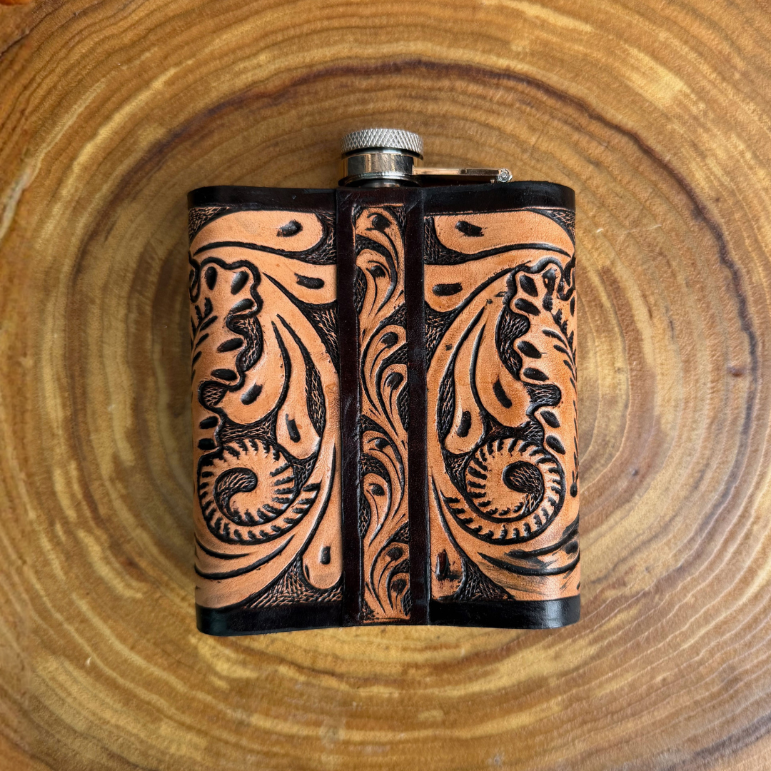 Outback King | Flask | Beaded Diamond & Scroll