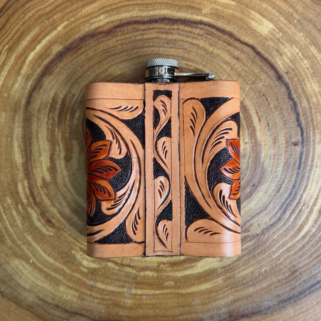 Outback King | Flask | Sunburst Bloom & Scroll