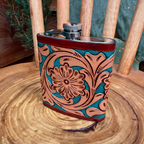 Outback King | Flask | Turquoise Relief Floral