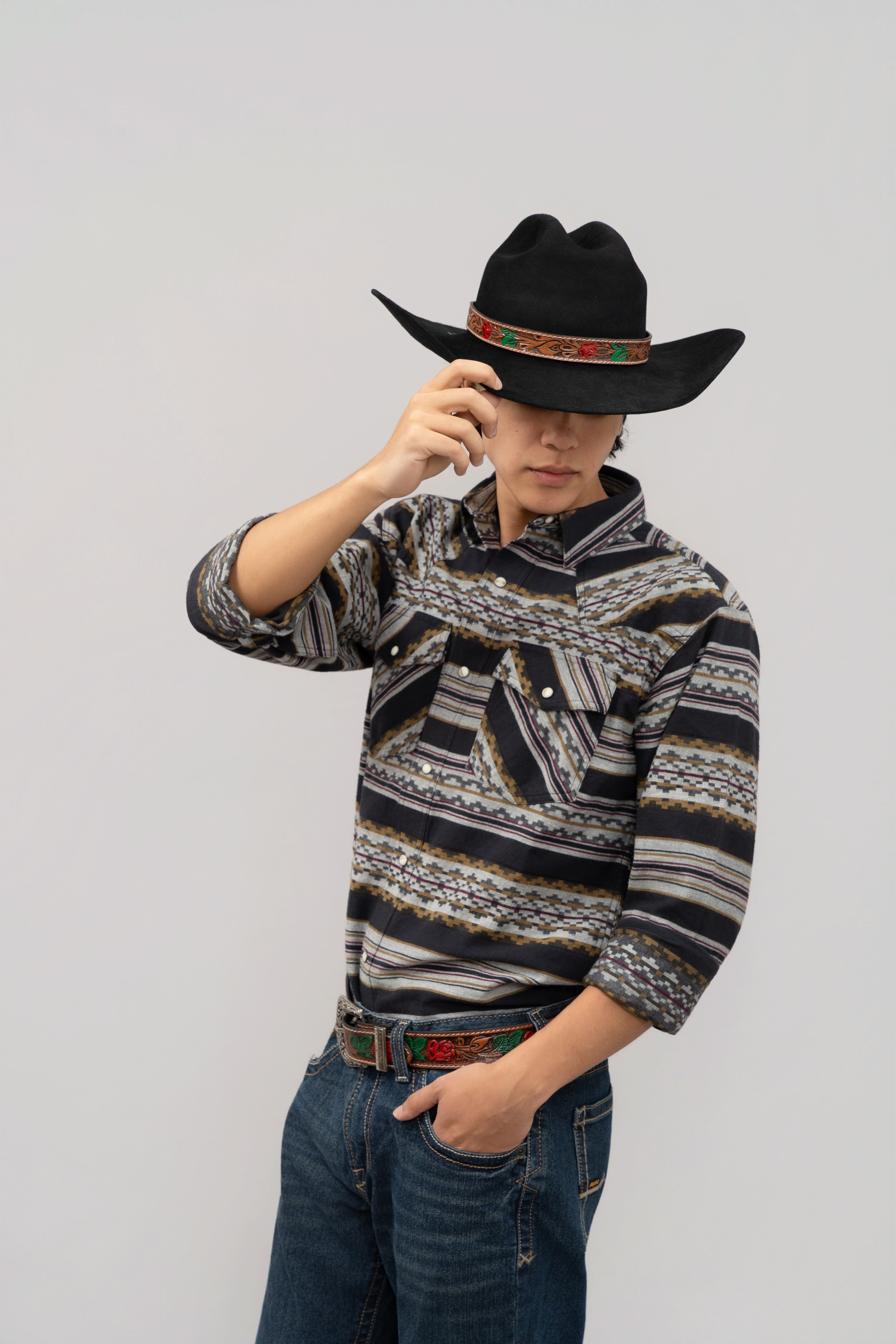 Outback King | Men's Frontier Shirt | Inca Black/Gold