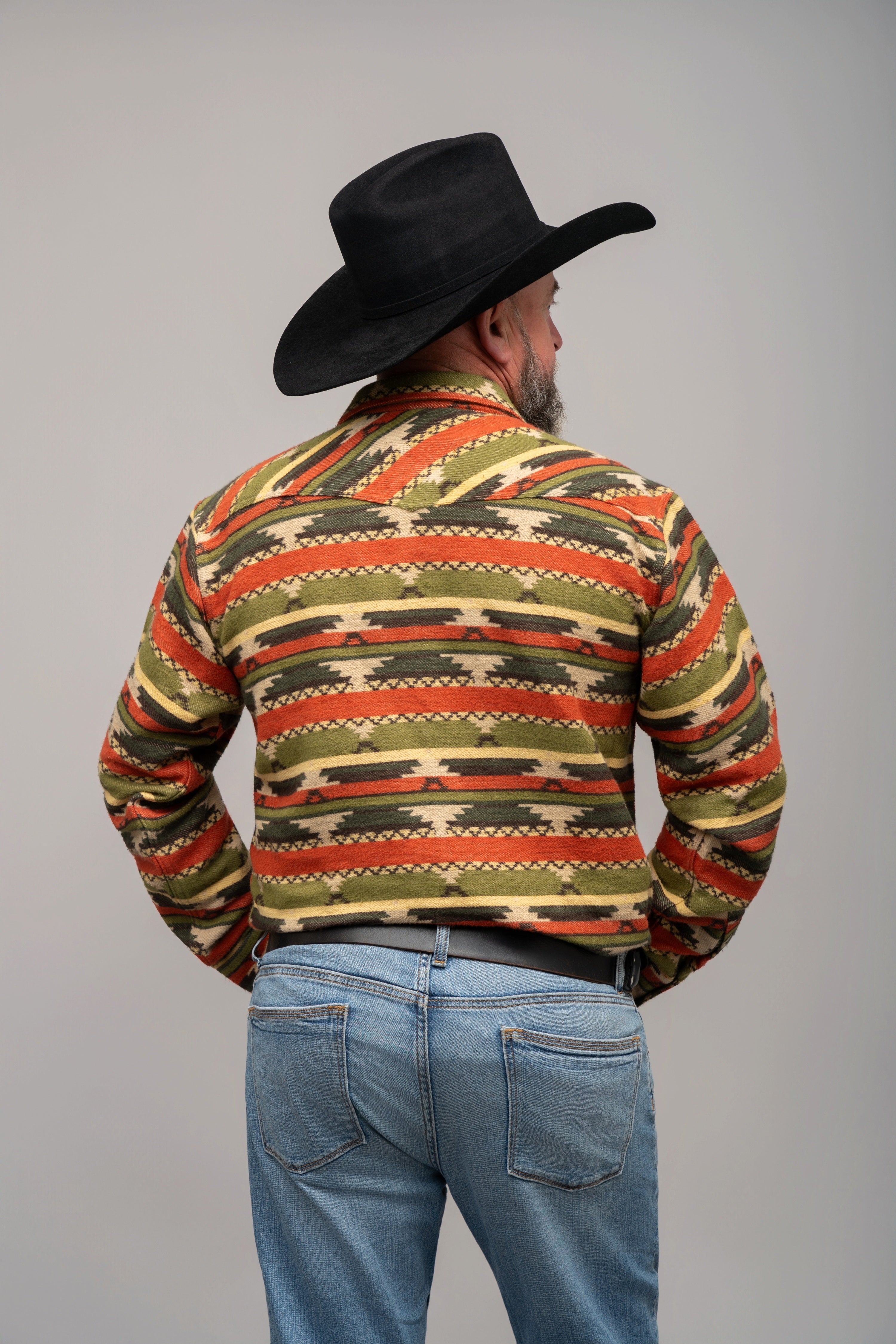 Outback King | Men's Frontier Shirt | Navaho Green/Red Flannel
