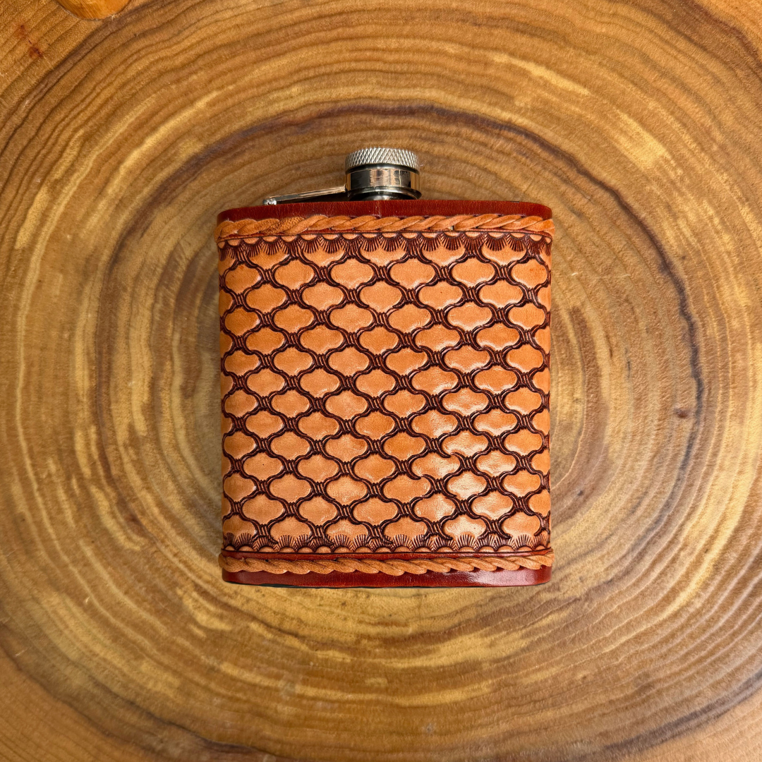 Outback King | Flask | Honey-Toned Braided Geometric