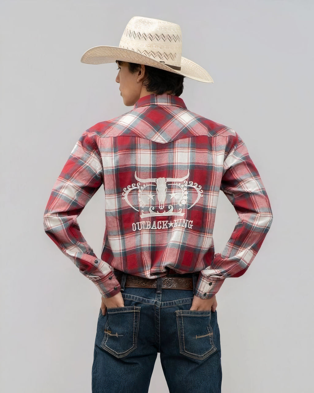 Outback King | Men’s Legend Logo Shirt | Red/Green Check