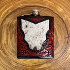 Outback King | Flask | Tooled Oxblood & Cowhide