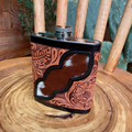 Outback King | Flask | Tooled Floral & Cowhide