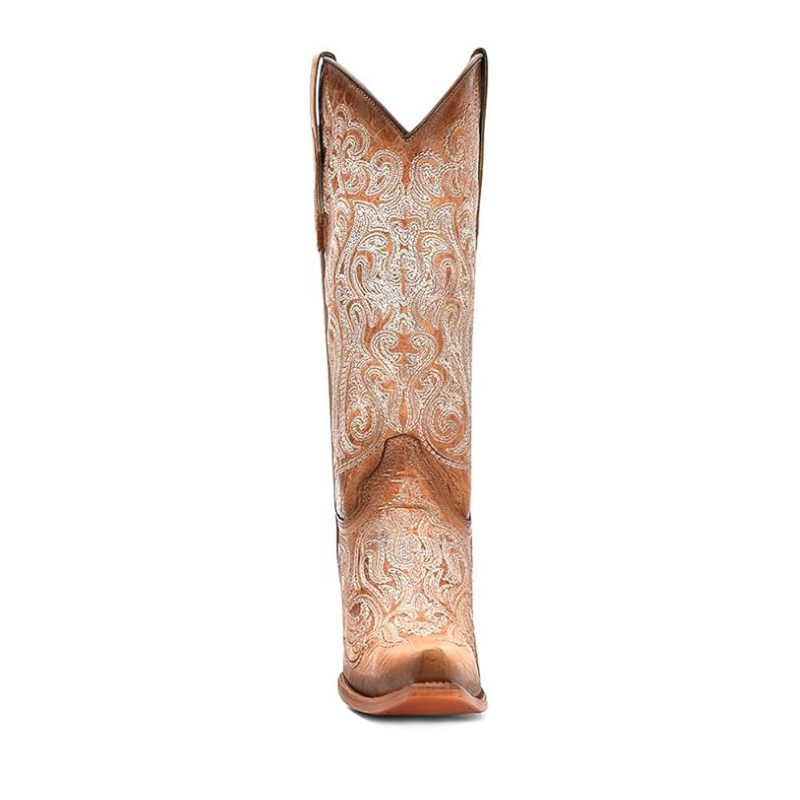 Corral | Luminescent Embroidery | Snip Toe | Crackled Straw-Blue