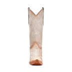 Corral | Luminescent Embroidery | Snip Toe | Crackled White-Pink