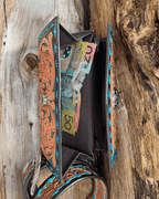 Outback King | Western Clutch Purse | Turquoise Buckstitch