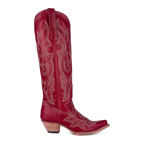 Corral | Embroidery Tall Top | Snip Toe | Red