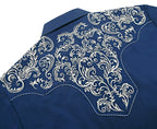Outback King | Men's Ranger Embroidery Cowboy Shirt | Navy Blue