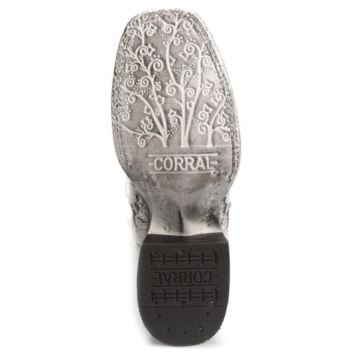 Corral | Glitter Inlay & Crystals SQ. Toe | White - Outback Traders Australia
