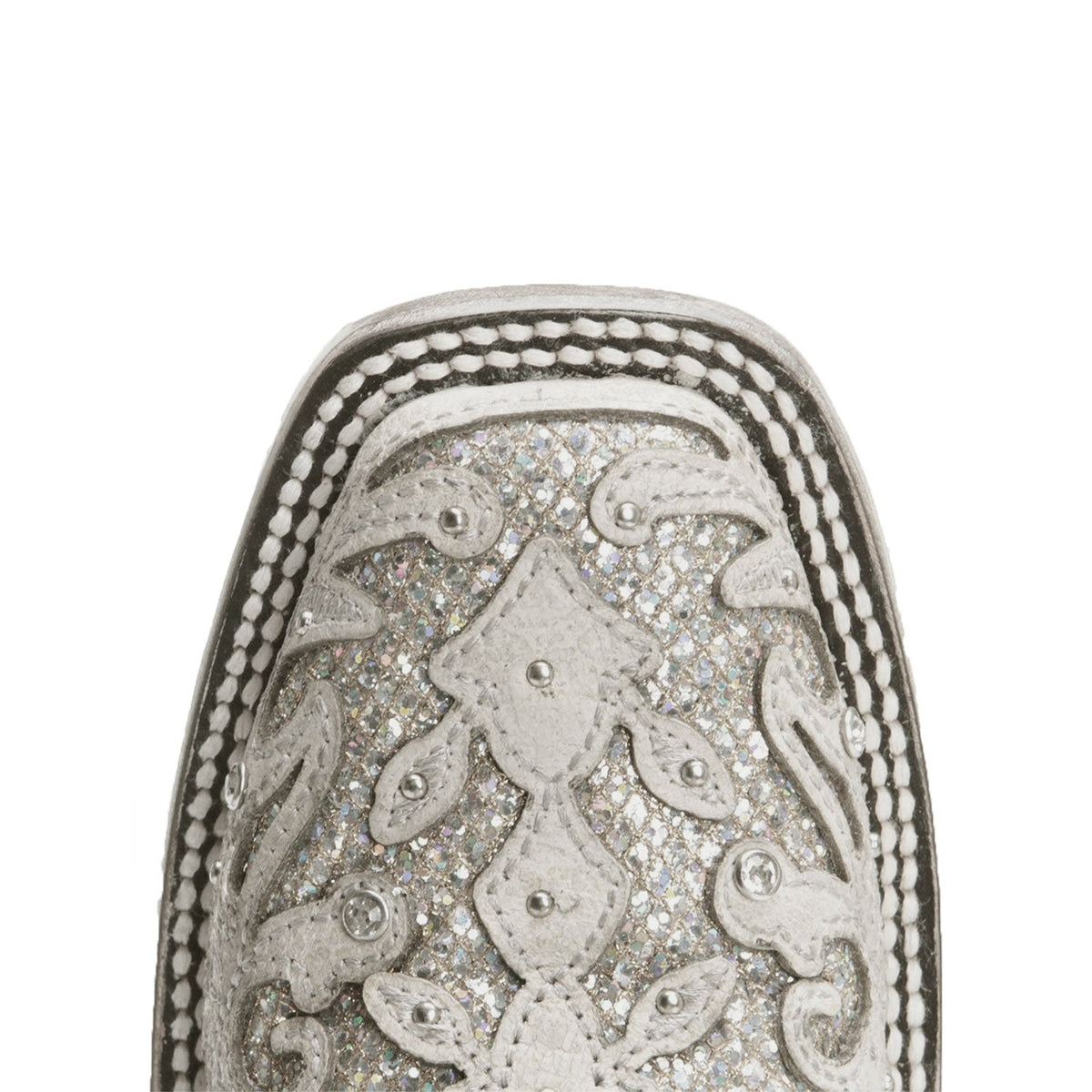 Corral | Glitter Inlay & Crystals SQ. Toe | White - Outback Traders Australia