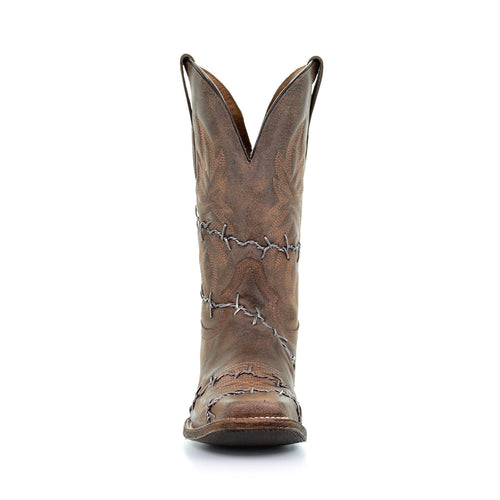 Corral Men's | Woven Barb Wire | Square Toe |  Brown