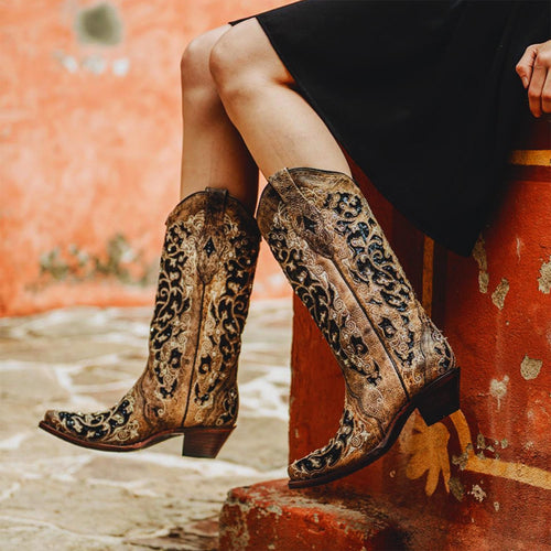 Corral | Embroidered Black Sequin Inlay | Brown *In Stock Now - Outback Traders Australia