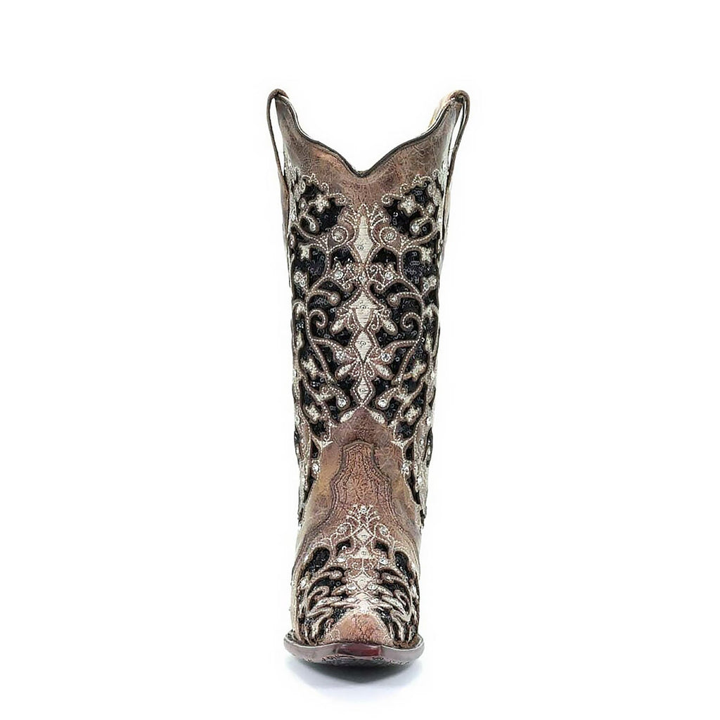 Corral | Embroidered Black Sequin Inlay | Brown *In Stock Now - Outback Traders Australia