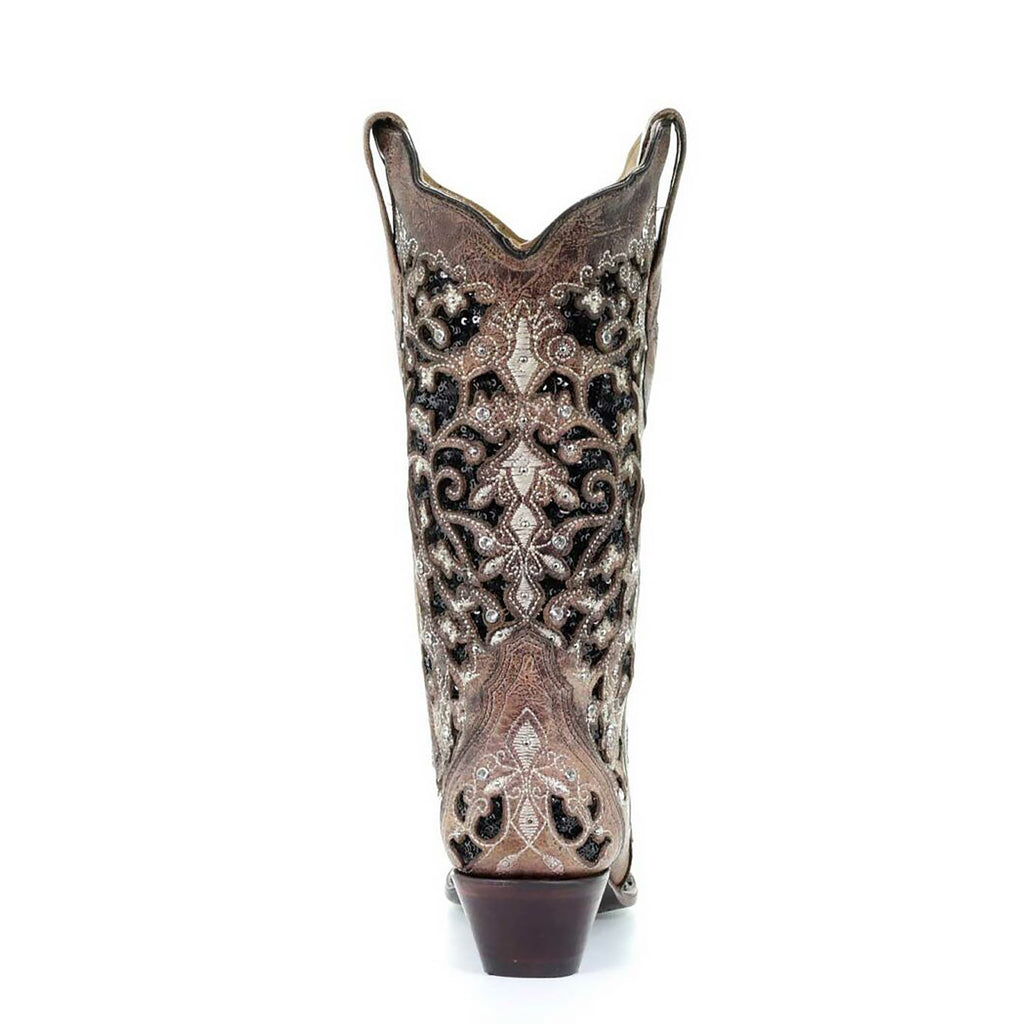 Corral | Embroidered Black Sequin Inlay | Brown *In Stock Now - Outback Traders Australia