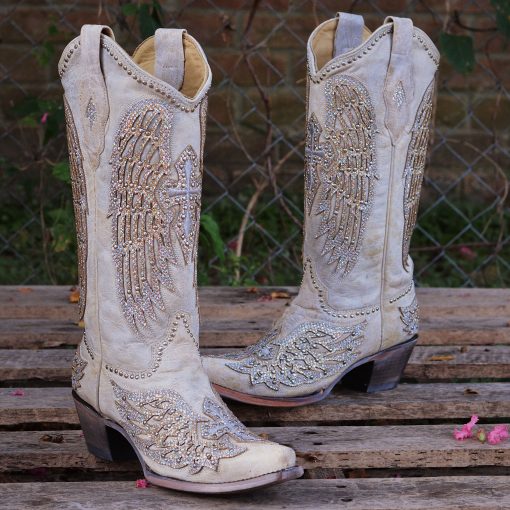 Corral | Cross & Wings | Snip Toe | White