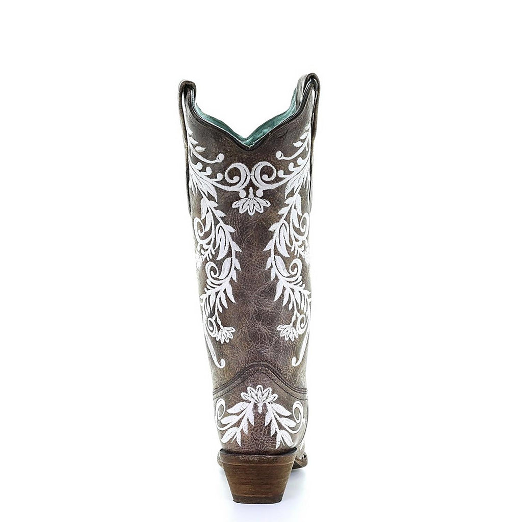 Corral | White Embroidery - Glow Collection | Brown - Outback Traders Australia