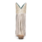 Corral | Lamb Overlay & Embroidery & Fringes | Snip Toe | White