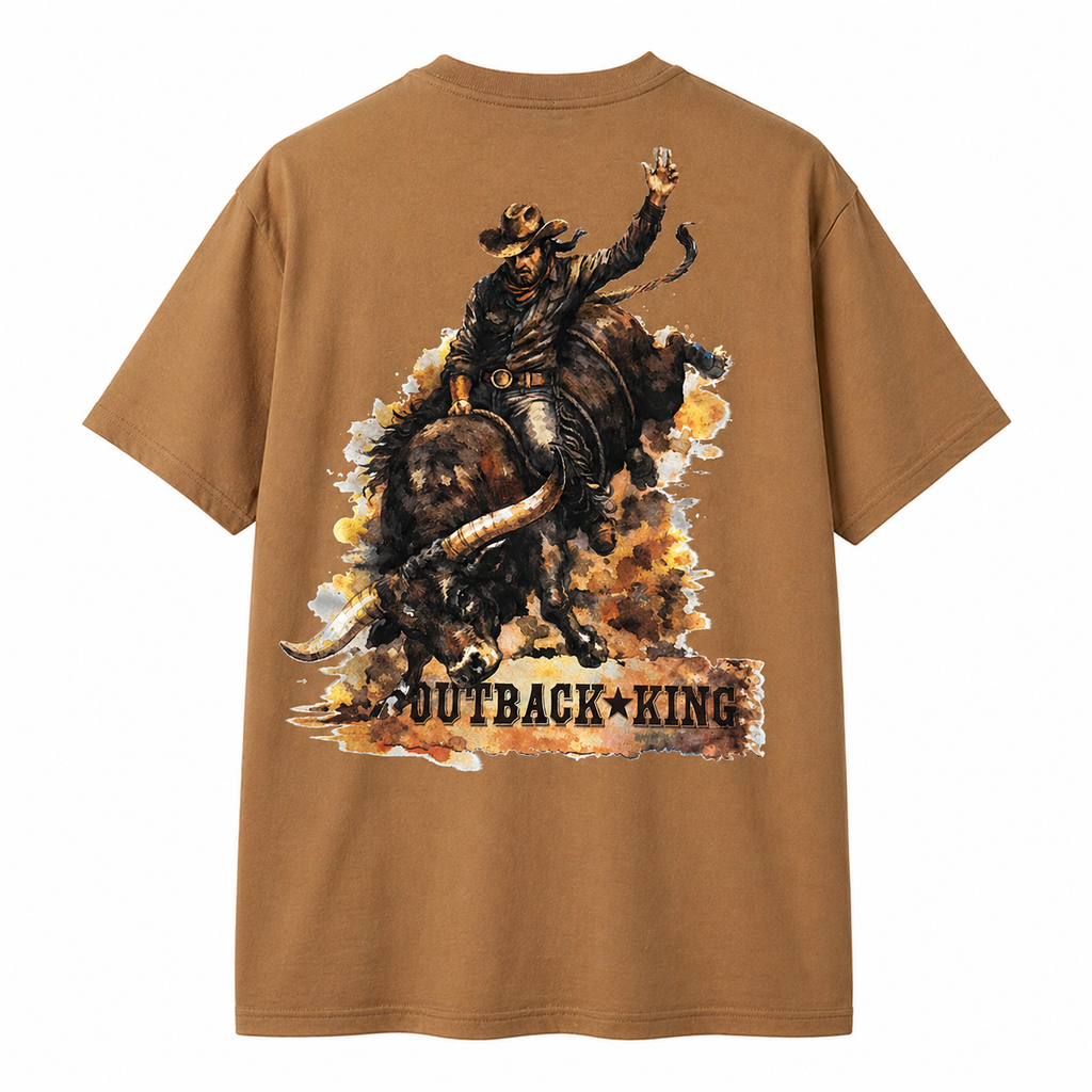 Outback King | Bull Rider | Cowboy Fit T-Shirt | Desert Tan