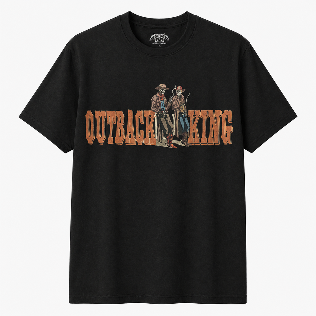 Outback King | Live Fast Die Last | Cowboy Fit T-Shirt | Pitch Black