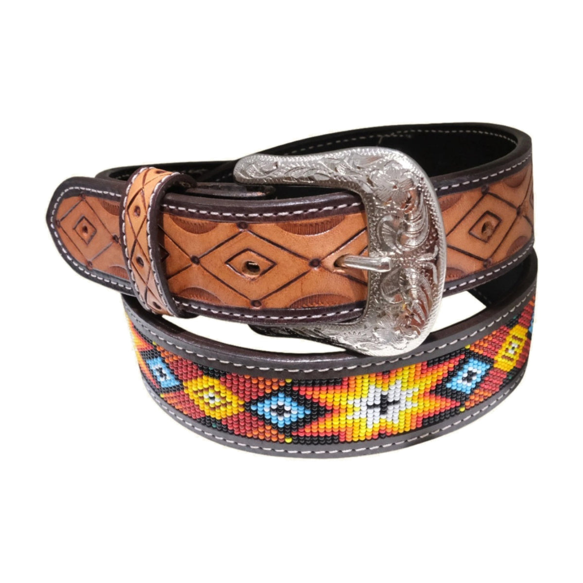 Outback King Beaded Western Belt - Bright Star