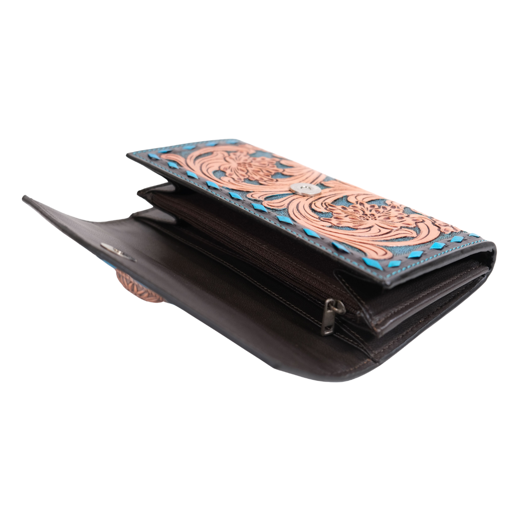 Outback King | Western Clutch Purse | Turquoise Buckstitch
