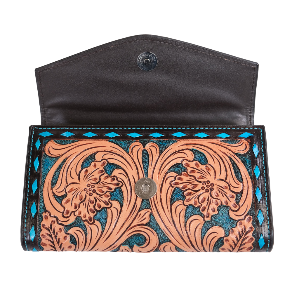 Outback King | Western Clutch Purse | Turquoise Buckstitch