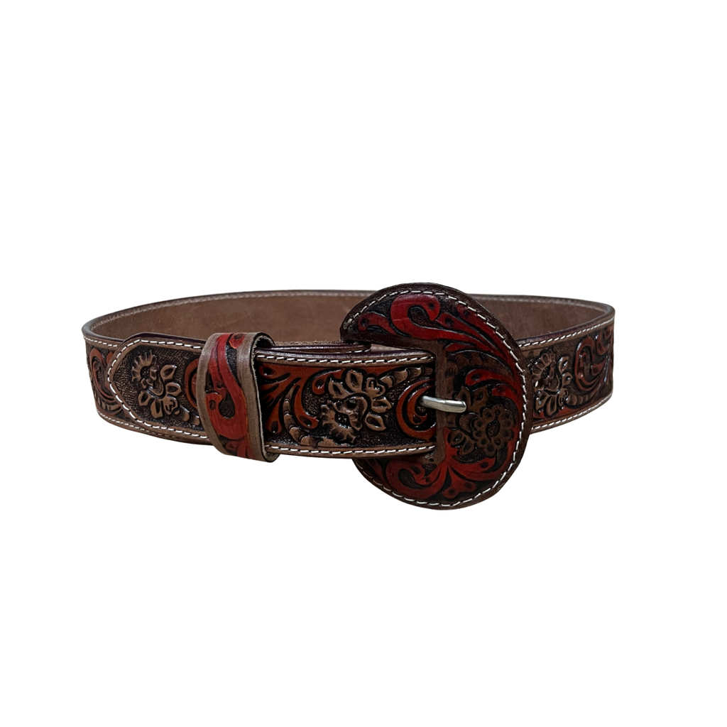 Outback King | Carved Tool Western Belt | Floral Ridge