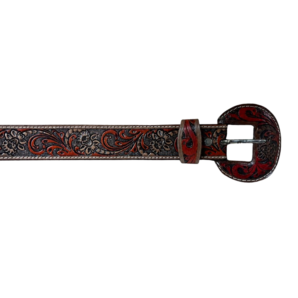 Outback King | Carved Tool Western Belt | Floral Ridge