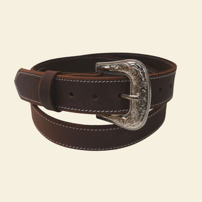 Outback King | Frontier Belt | Stitched Mahogany