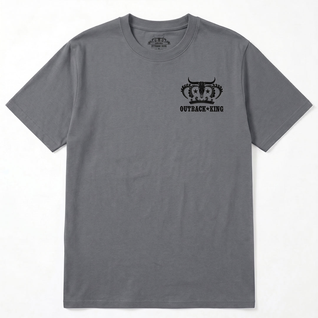 Outback King | Storm Rider | Cowboy Fit T-Shirt | Storm Grey