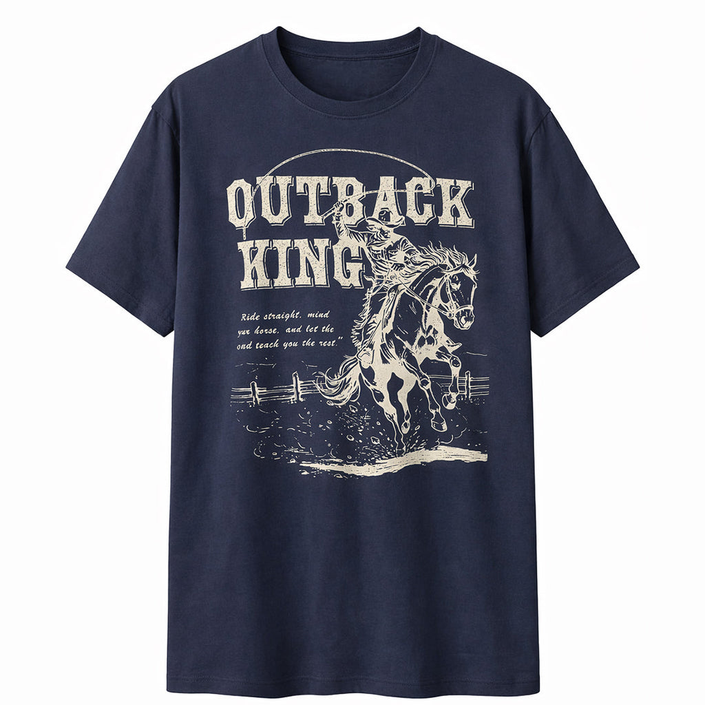 Outback King | Storm Rider | Cowboy Fit T-Shirt | Midnight Blue