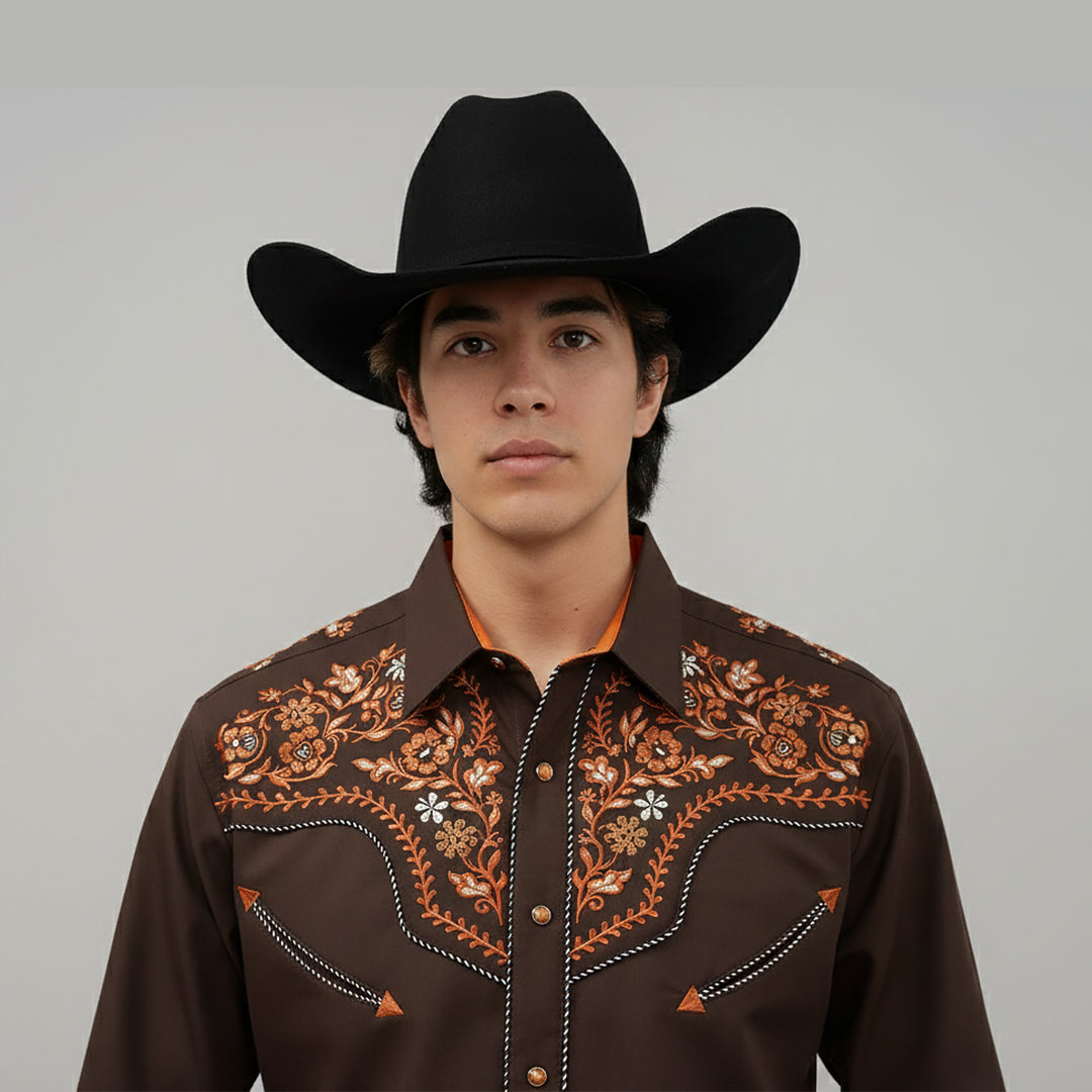 Outback King | Men's Ranger Embroidery Cowboy Shirt | Copper Canyon