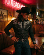 Outback King | Men's Ranger Embroidery Cowboy Shirt | Midnight Embroidery