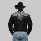 Outback King | Men's Ranger Embroidery Cowboy Shirt | Midnight Embroidery