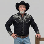 Outback King | Men's Ranger Embroidery Cowboy Shirt | Midnight Embroidery