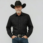 Outback King | Men's Ranger Embroidery Cowboy Shirt | Midnight Shadow