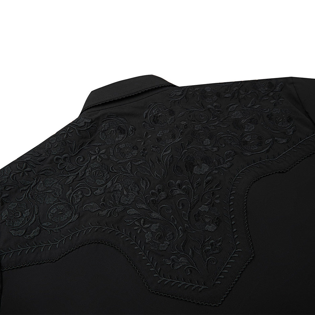Outback King | Men's Ranger Embroidery Cowboy Shirt | Midnight Shadow