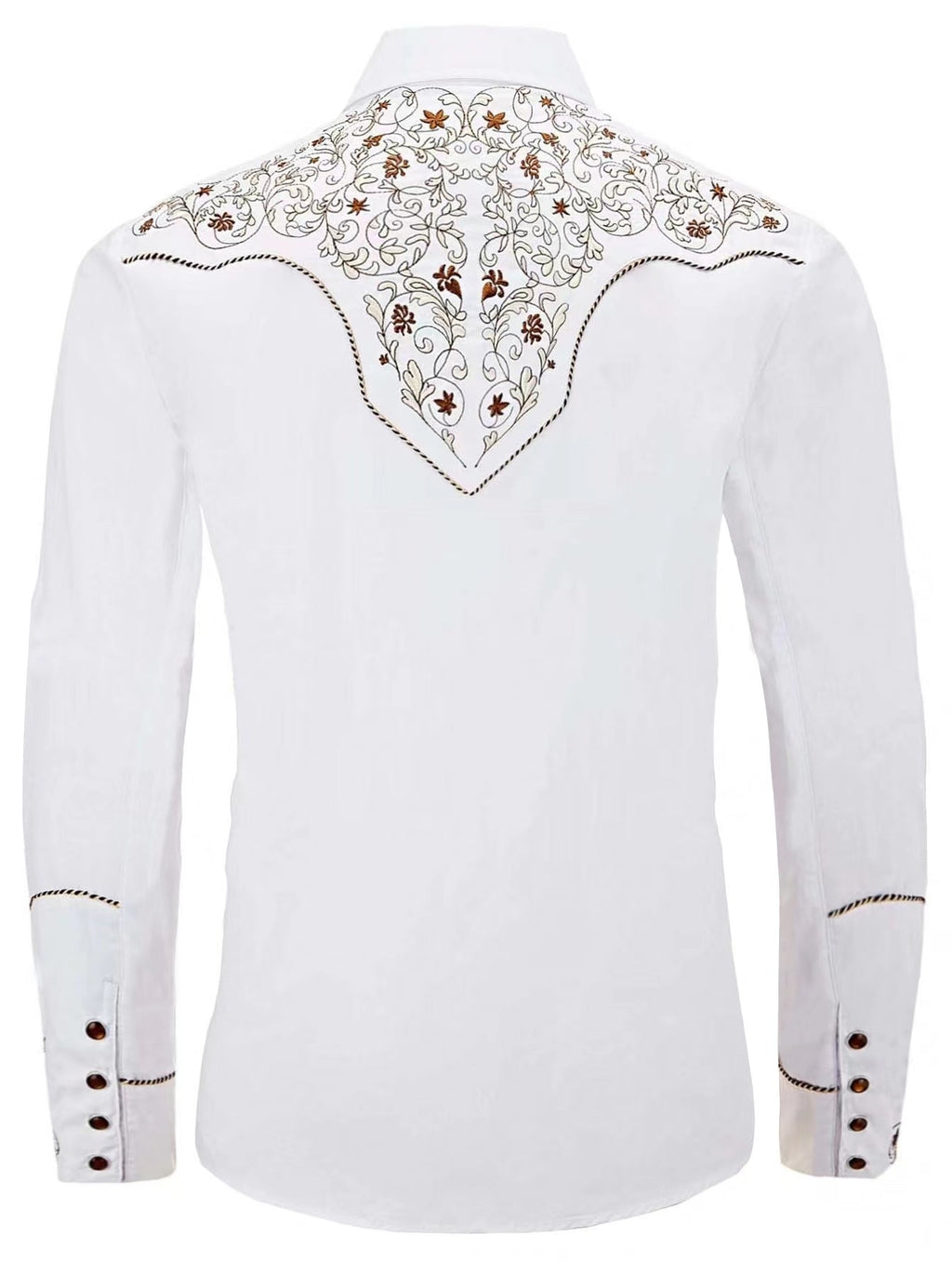 Outback King | Men's Ranger Embroidery Cowboy Shirt | Saddle Ivory
