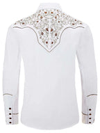 Outback King | Men's Ranger Embroidery Cowboy Shirt | Saddle Ivory