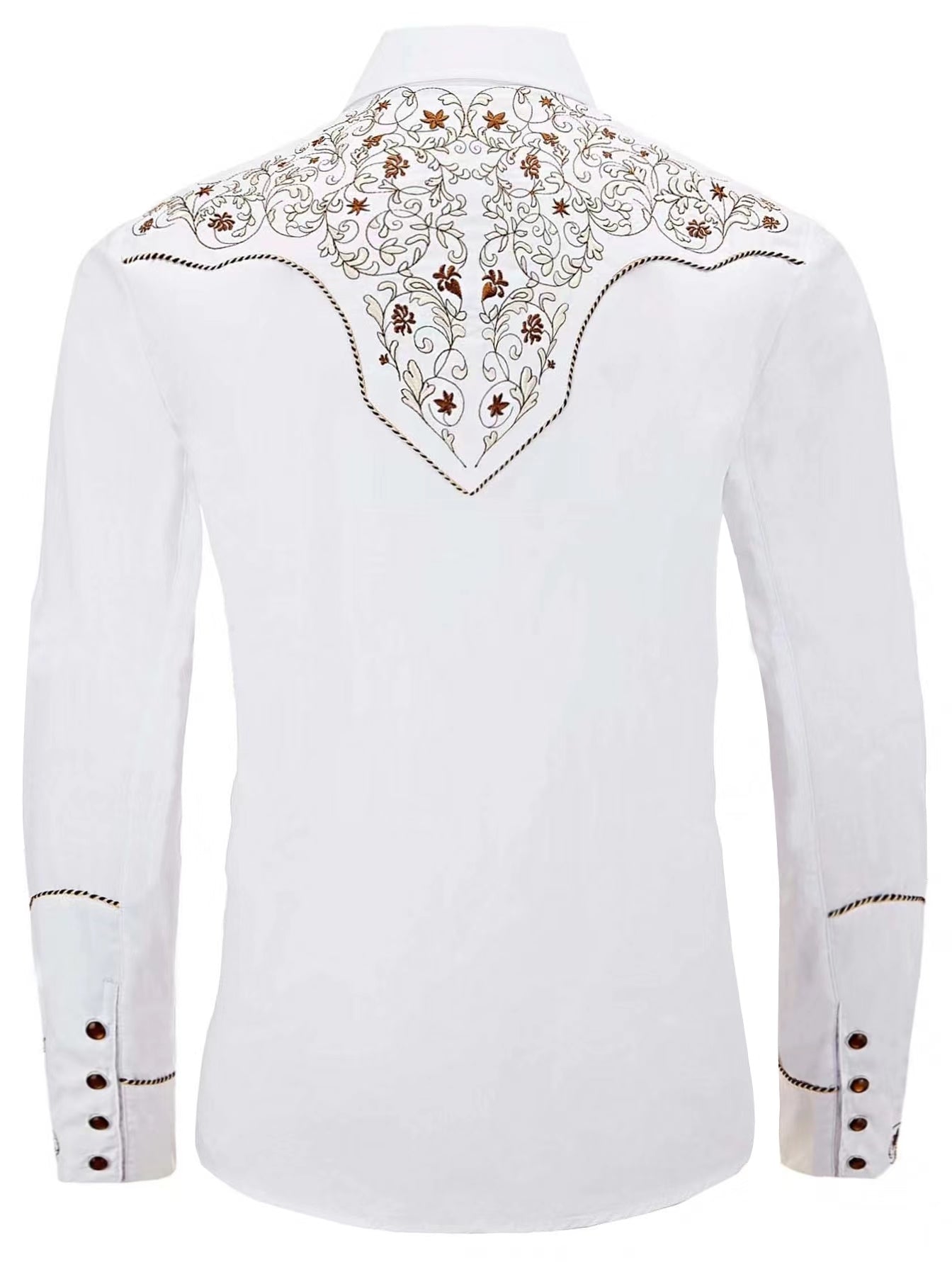 Outback King | Men's Ranger Embroidery Cowboy Shirt | Saddle Ivory