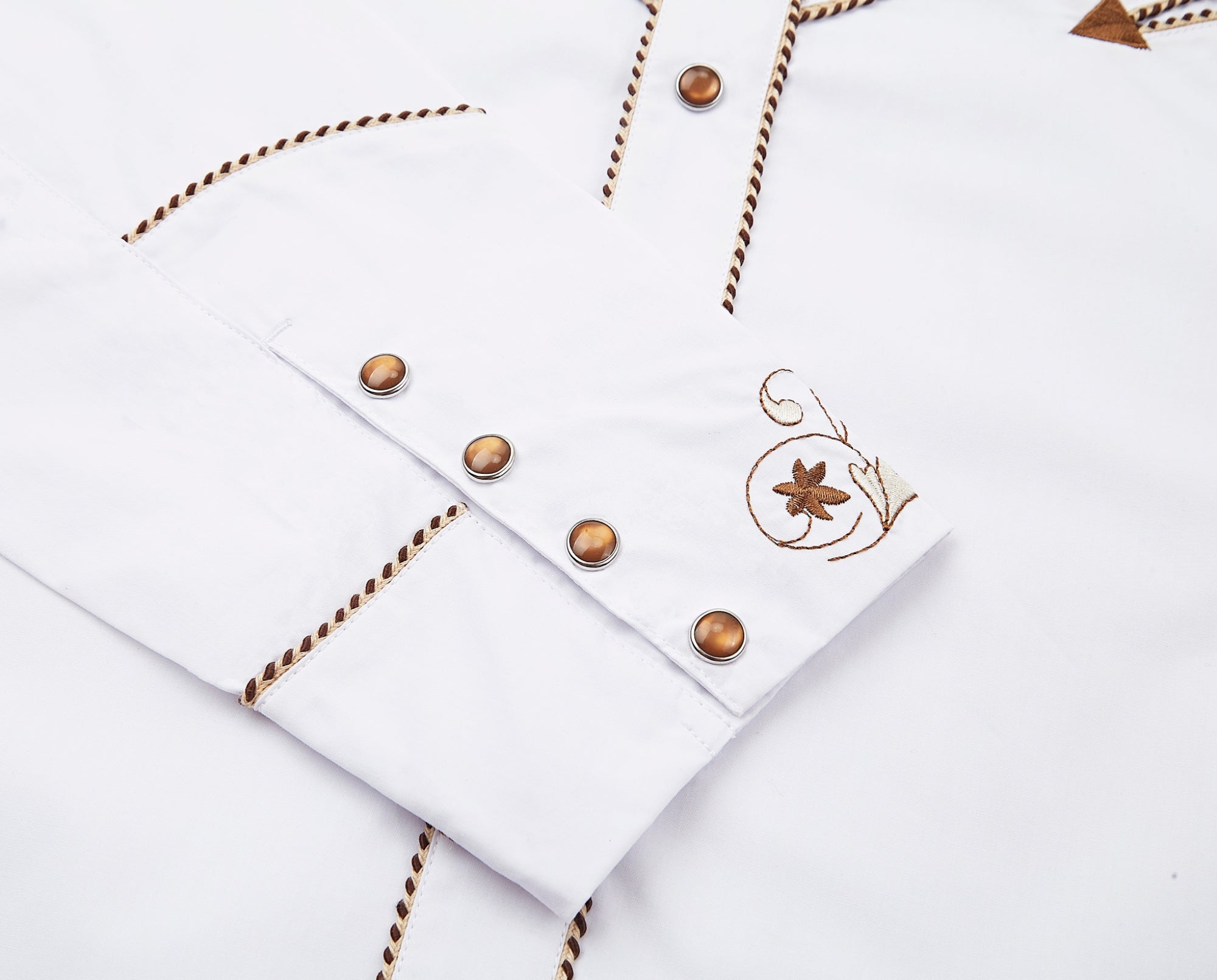 Outback King | Men's Ranger Embroidery Cowboy Shirt | Saddle Ivory