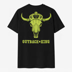 Outback King | Neon Skull King | Western Cowboy Fit T-Shirt | Pitch Black