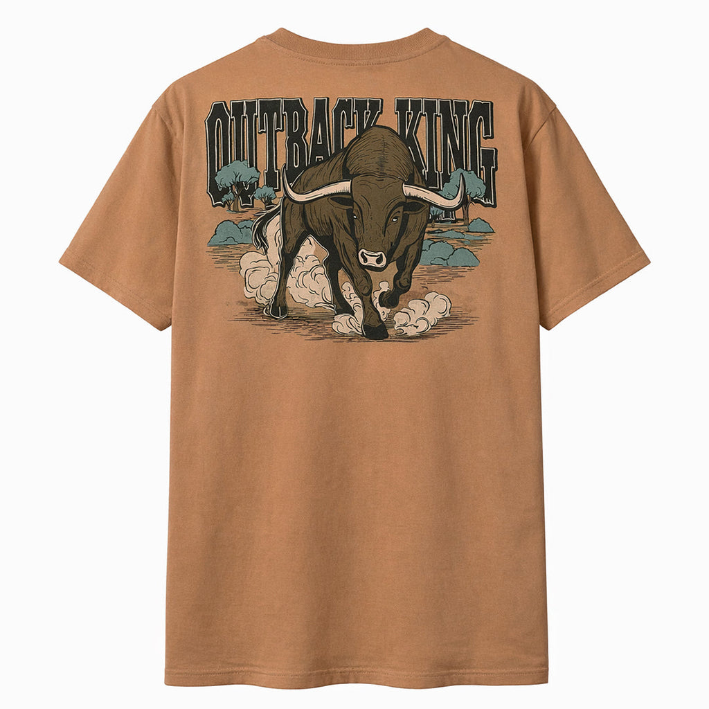 Outback King | Scrub Bull | Cowboy Fit T-Shirt | Desert Tan