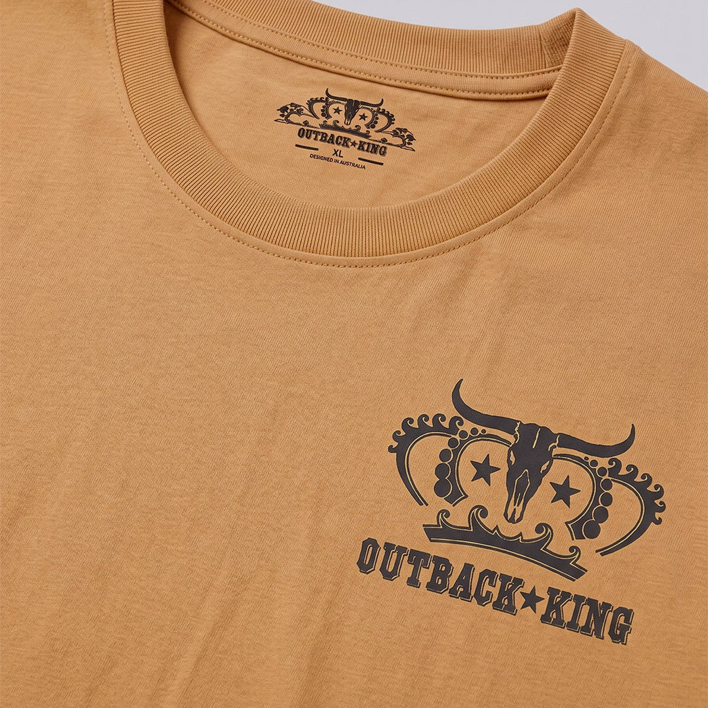 Outback King | Scrub Bull | Cowboy Fit T-Shirt | Desert Tan