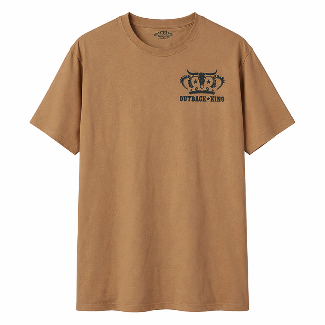 Outback King | Saddle Up | Cowboy Fit T-Shirt | Desert Tan