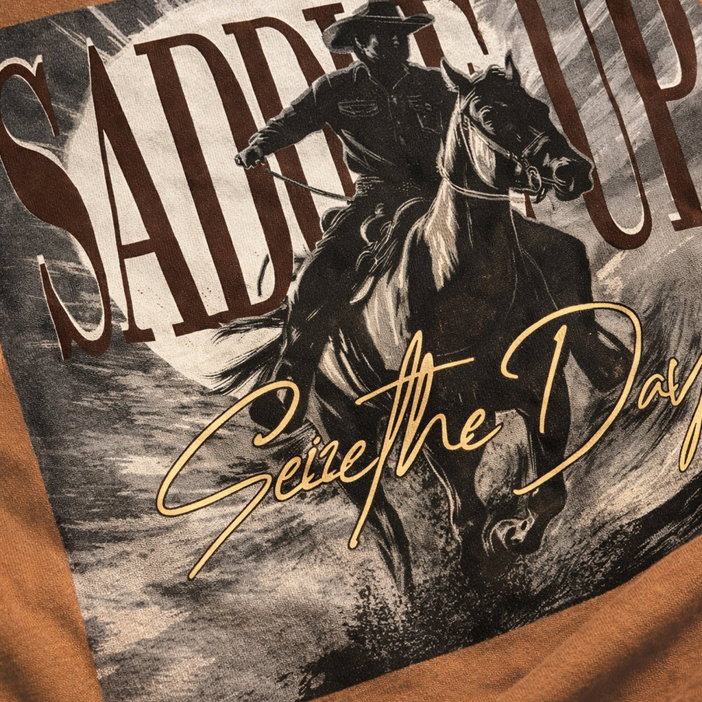 Outback King | Saddle Up | Cowboy Fit T-Shirt | Desert Tan