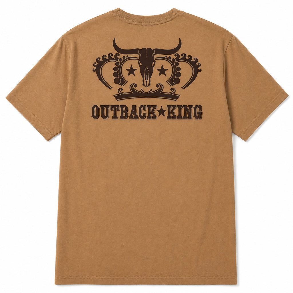 Outback King | Logo Cowboy Fit T-Shirt | Desert Tan