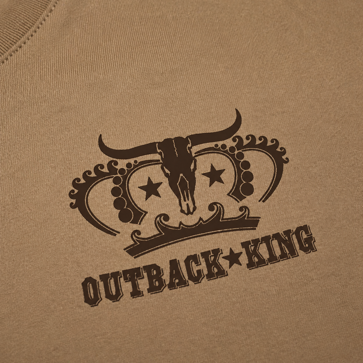 Outback King | Logo Cowboy Fit T-Shirt | Desert Tan
